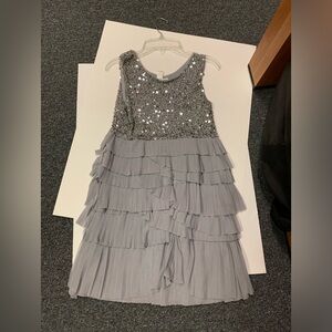 Alice + Olivia Flapper Silver Dress - Size Small